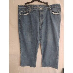 Full Blue Mens Size 42x30 Blue Jeans  Comfort Casual Work Wear Stained Grunge